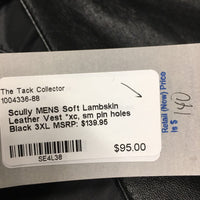 MENS Soft Lambskin Leather Vest *xc, sm pin holes

