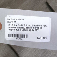 Pr Thick Soft Stirrup Leathers *gc, uneven, xholes, dents, scraped edges, rubs
