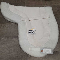 Fitted Fleece Hunter Saddle Pad *gc, clean, mnr hair, stains, threads, puckers, dingy, clumpy, pills
