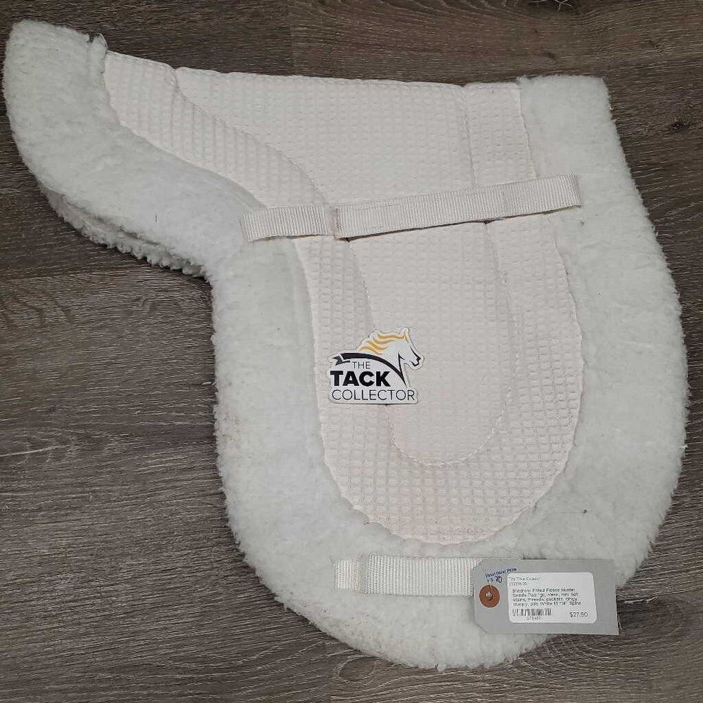 Fitted Fleece Hunter Saddle Pad *gc, clean, mnr hair, stains, threads, puckers, dingy, clumpy, pills
