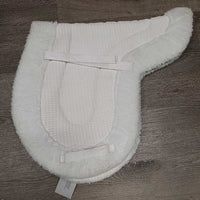Fitted Fleece Hunter Saddle Pad *gc, clean, mnr hair, stains, threads, puckers, dingy, clumpy, pills
