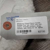 Fitted Fleece Hunter Saddle Pad *gc, clean, mnr hair, stains, threads, puckers, dingy, clumpy, pills