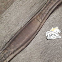 FS Thick Padded Leather Girth, 2x els *gc/fair, dirty, frayed/torn elastic, faded, curled edges, scrapes, deep creases
