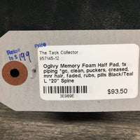 Memory Foam Half Pad, 1x piping *gc, clean, puckers, creased, mnr hair, faded, rubs, pills
