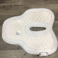 Quilt Fleece Wither Relief Half Pad, rolled edges *gc, v. clumpy, hair, pills, puckers, dingy, stains
