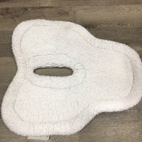 Quilt Fleece Wither Relief Half Pad, rolled edges *gc, v. clumpy, hair, pills, puckers, dingy, stains
