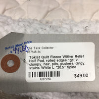 Quilt Fleece Wither Relief Half Pad, rolled edges *gc, v. clumpy, hair, pills, puckers, dingy, stains
