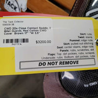 17" *W 5.5" CWD 2Gs Close Contact Saddle, 2 Billet Guards, Red Cotton CWD Cover, Foam Panels, Med Front & Back Blocks, Flaps: 14"L x 14.4"w Serial #: SE 29 S1 CC TR PA 715 205 305 RT R6 16 46364
