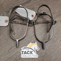 POW Spurs, Leather Spur Straps (Tory?), fancy buckles & tips *vgc, clean, mnr scuffs & dirt inside, mnr bent keeper
