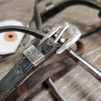 POW Spurs, Leather Spur Straps (Tory?), fancy buckles & tips *vgc, clean, mnr scuffs & dirt inside, mnr bent keeper
