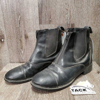 JUNIORS Paddock Boots, zips *gc, clean, v.pilly, threads, bent & dented toes, mnr film, scratches & dusty edges, older, stretched els, folded insoles
