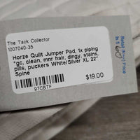 Quilt Jumper Pad, 1x piping *gc, clean, mnr hair, dingy, stains, pills, puckers
