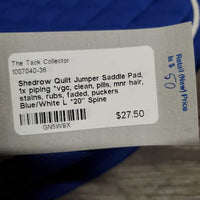 Quilt Jumper Saddle Pad, 1x piping *vgc, clean, pills, mnr hair, stains, rubs, faded, puckers
