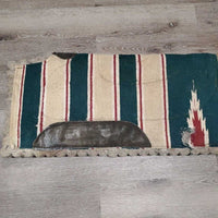 Cutback Scalloped Felt Western Saddle Pad *gc/fair, hairy, dirt, pilling, tear, rubs, stains, threads, undone stitching
