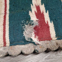 Cutback Scalloped Felt Western Saddle Pad *gc/fair, hairy, dirt, pilling, tear, rubs, stains, threads, undone stitching