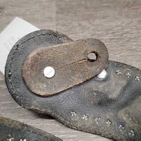 CowHide Western Spur Straps, Bling *gc, rubs, dirt, scracthes & scrapes
