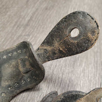 CowHide Western Spur Straps, Bling *gc, rubs, dirt, scracthes & scrapes