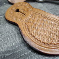 Tooled Leather Western Spur Straps *xc/like new, clean, mnr stains, dry, stiff