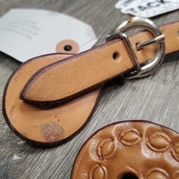 Tooled Leather Western Spur Straps *xc/like new, clean, mnr stains, dry, stiff
