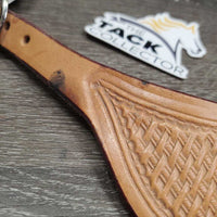 Tooled Leather Western Spur Straps *xc/like new, clean, mnr stains, dry, stiff
