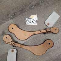 Tooled Leather Western Spur Straps *xc/like new, clean, mnr stains, dry, stiff