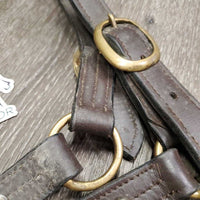 Wst Leather Show Halter, adj, snap, add on bling *gc/fair, dirt, broken end, loose/sharp rivet ends
