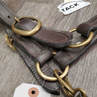 Wst Leather Show Halter, adj, snap, add on bling *gc/fair, dirt, broken end, loose/sharp rivet ends
