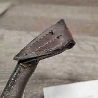 Wst Leather Show Halter, adj, snap, add on bling *gc/fair, dirt, broken end, loose/sharp rivet ends
