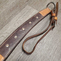 #12934 BreastCollar, snap, +Conchos & Rivets *vgc, clean, mnr dirt, scrapes, stains & rust, xholes, sloppy rivets
