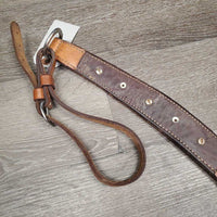 #12934 BreastCollar, snap, +Conchos & Rivets *vgc, clean, mnr dirt, scrapes, stains & rust, xholes, sloppy rivets