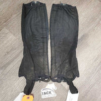 Synthetic Half Chaps *fair/poor, v.cracked & peeling, stains, threads, older
