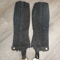Synthetic Half Chaps *fair/poor, v.cracked & peeling, stains, threads, older
