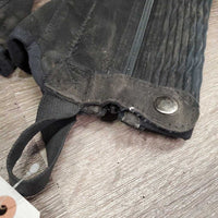 Synthetic Half Chaps *fair/poor, v.cracked & peeling, stains, threads, older
