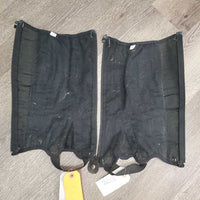Synthetic Half Chaps *fair/poor, v.cracked & peeling, stains, threads, older
