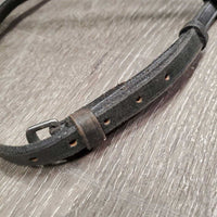Flat Figure 8 Bridle Noseband *gc, scrapes, tight keepers, bent, twist, dent, xholes *MISSING attachment
