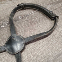 Flat Figure 8 Bridle Noseband *gc, scrapes, tight keepers, bent, twist, dent, xholes *MISSING attachment
