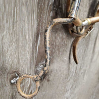 Narrow Headstall, Chin Strap, Dog Bone LS Bit *gc/fair, clean, rubs, dirt, rusty, mismatched
