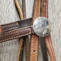 Narrow Headstall, Chin Strap, Dog Bone LS Bit *gc/fair, clean, rubs, dirt, rusty, mismatched
