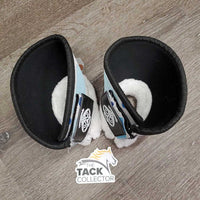 Pr Wrap Around Bell Boots, velcro, fleece Top *xc, clean, edge rubs & frays, mnr stains & hair
