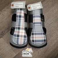 Pr Mesh Closed Boots, velcro *Grey Plaid" *new
