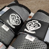 Pr Mesh Closed Boots, velcro *Grey Plaid" *new
