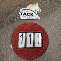 3# Glitter Horse Show Bridle Number Holder & Numbers, pin, snap *like new
