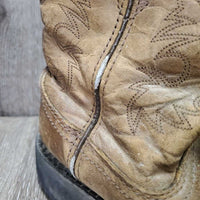 Short Western Boots *fair, clean, stained, dry, dented toes, v.peeled edges, folded insoles, crumpled, scrapes
