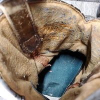 Short Western Boots *fair, clean, stained, dry, dented toes, v.peeled edges, folded insoles, crumpled, scrapes

