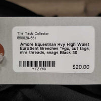 Hvy High Waist EuroSeat Breeches *vgc, cut tags, mnr threads, snags
