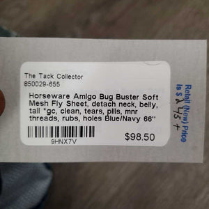 Soft Mesh Fly Sheet, detach neck, belly, tail *gc, clean, tears, pills, mnr threads, rubs, holes