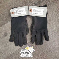 Pr Thick Fleece Lined Winter Cloth Pimple Riding Gloves *gc, v.dirty, finger rubs
