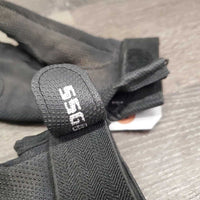 Pr Thick Fleece Lined Winter Cloth Pimple Riding Gloves *gc, v.dirty, finger rubs
