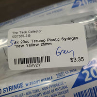 5x 20cc Terumo Plastic Syringes *new