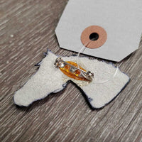 Soft Painted Leather Horse Head Pin *xc/vgc, mnr missing glitter
